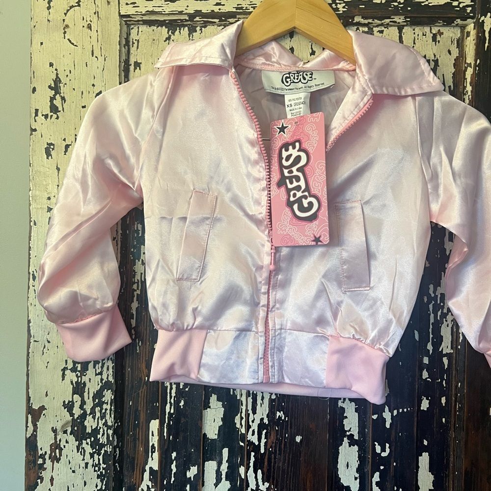 Grease Pink Ladies NWT Pink Satin Jacket. XS. Halloween costume. Cute.